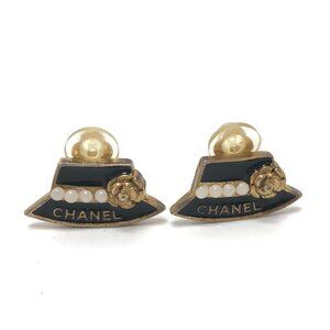 CHANEL Authentic Black Earrings
